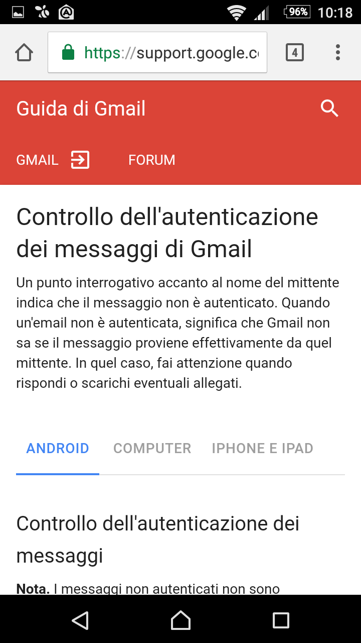 Google e la nuova politica sui messaggi autenticati