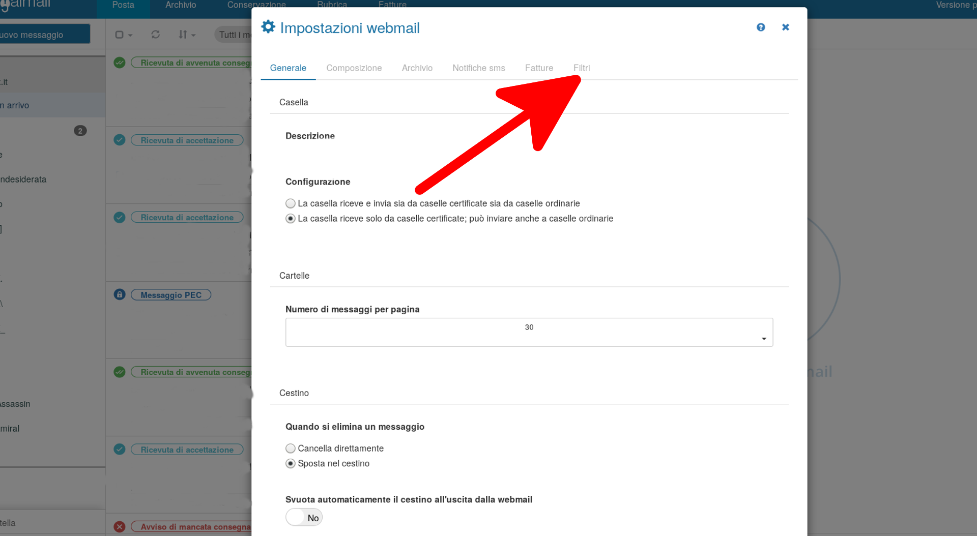 Attivare l'inoltro delle mail PEC verso altri indirizzi
