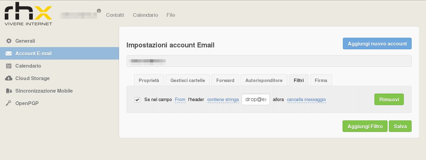 Bloccare e-mail da particolari mittenti