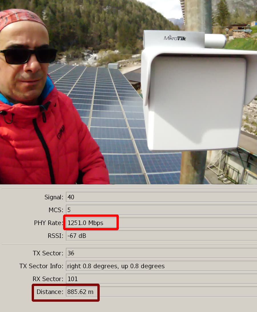 Ponte radio Wifi esterno a 60GHz con throughput superiore a 1 Gbps