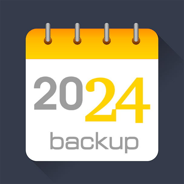 Calendario 2024 con schema di backup